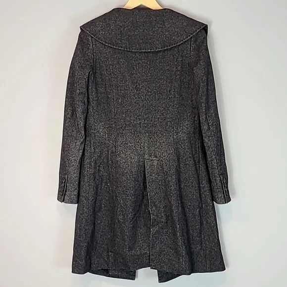 Neil Barrett Wool Trench Coat Steampunk Y2K Snap Front Luxury Winter‎ Womens XS